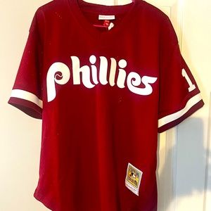 PHILLIES JERSEY MITCHELL AND NESS AUTHENTIC BATTING PRACTICE JERSEY L